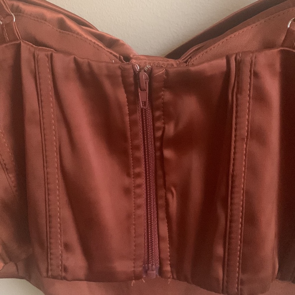 Copper Brown Corset Top - Picture 6 of 7